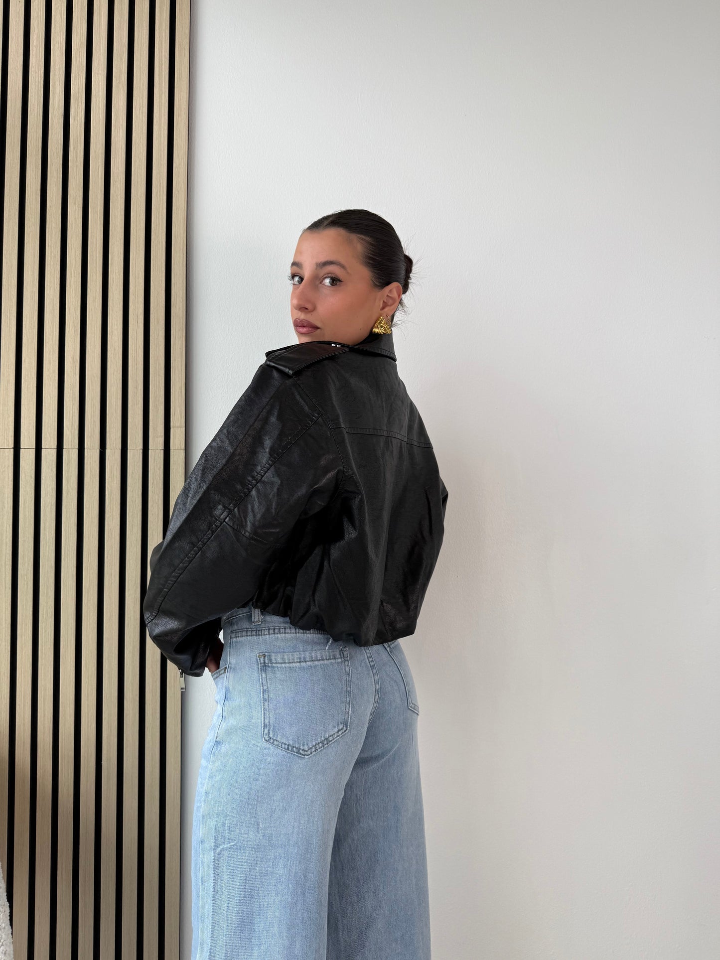 Chiodo in ecopelle a bomber
