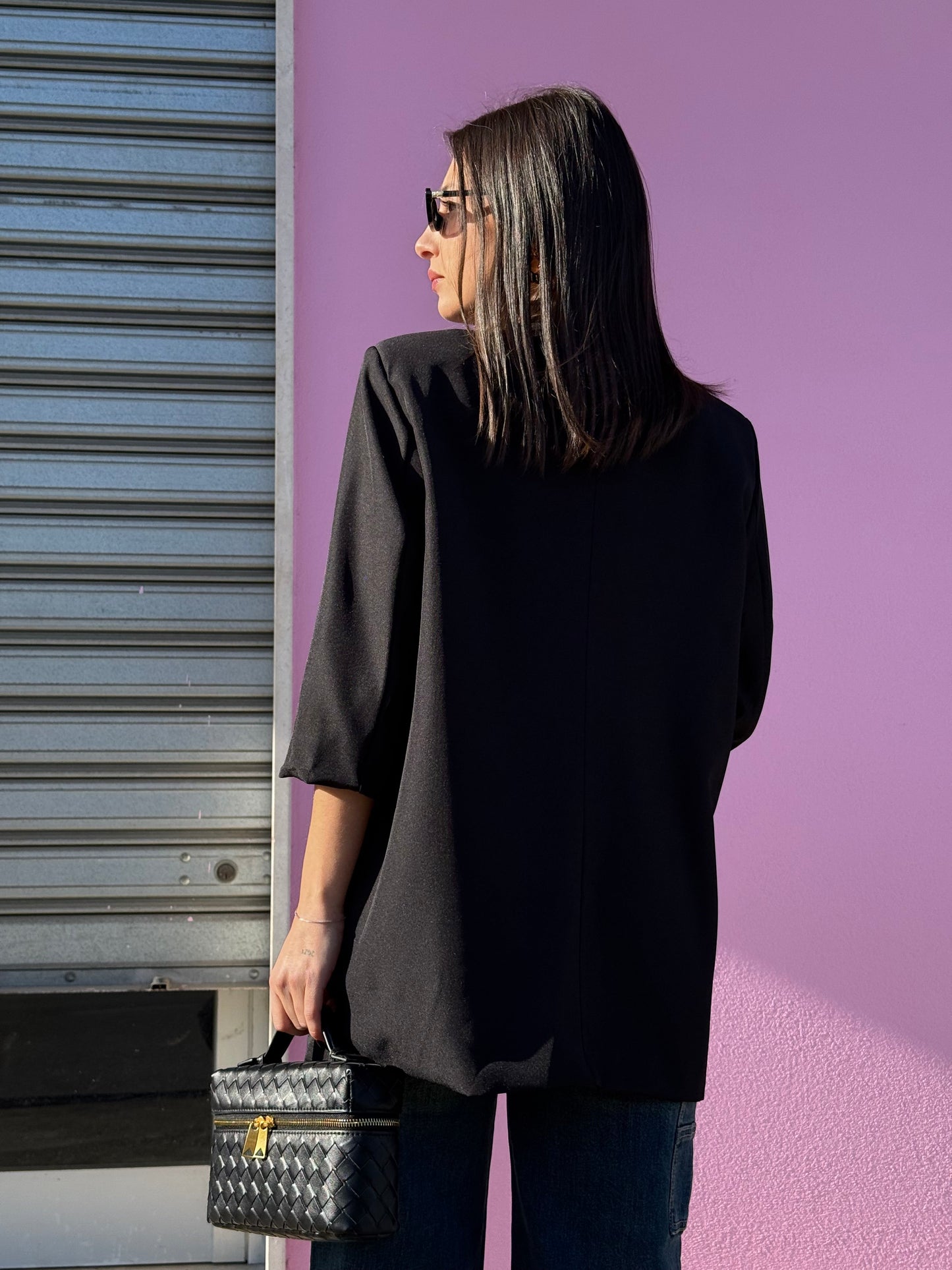 Blazer 3/4 con finto gilet