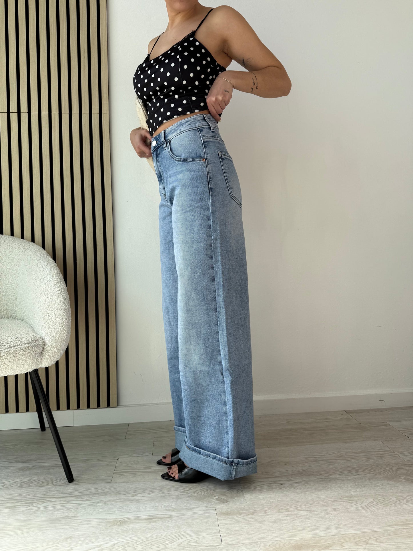 Jeans palazzo extra lunghi