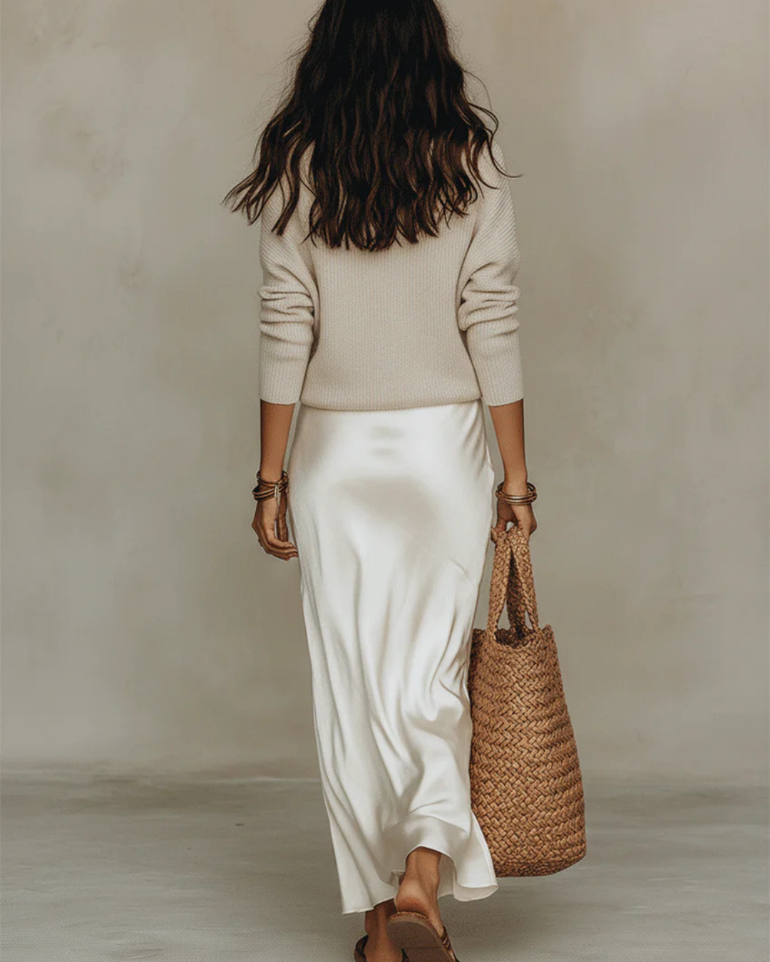 Elena | Midi Dress in Satin