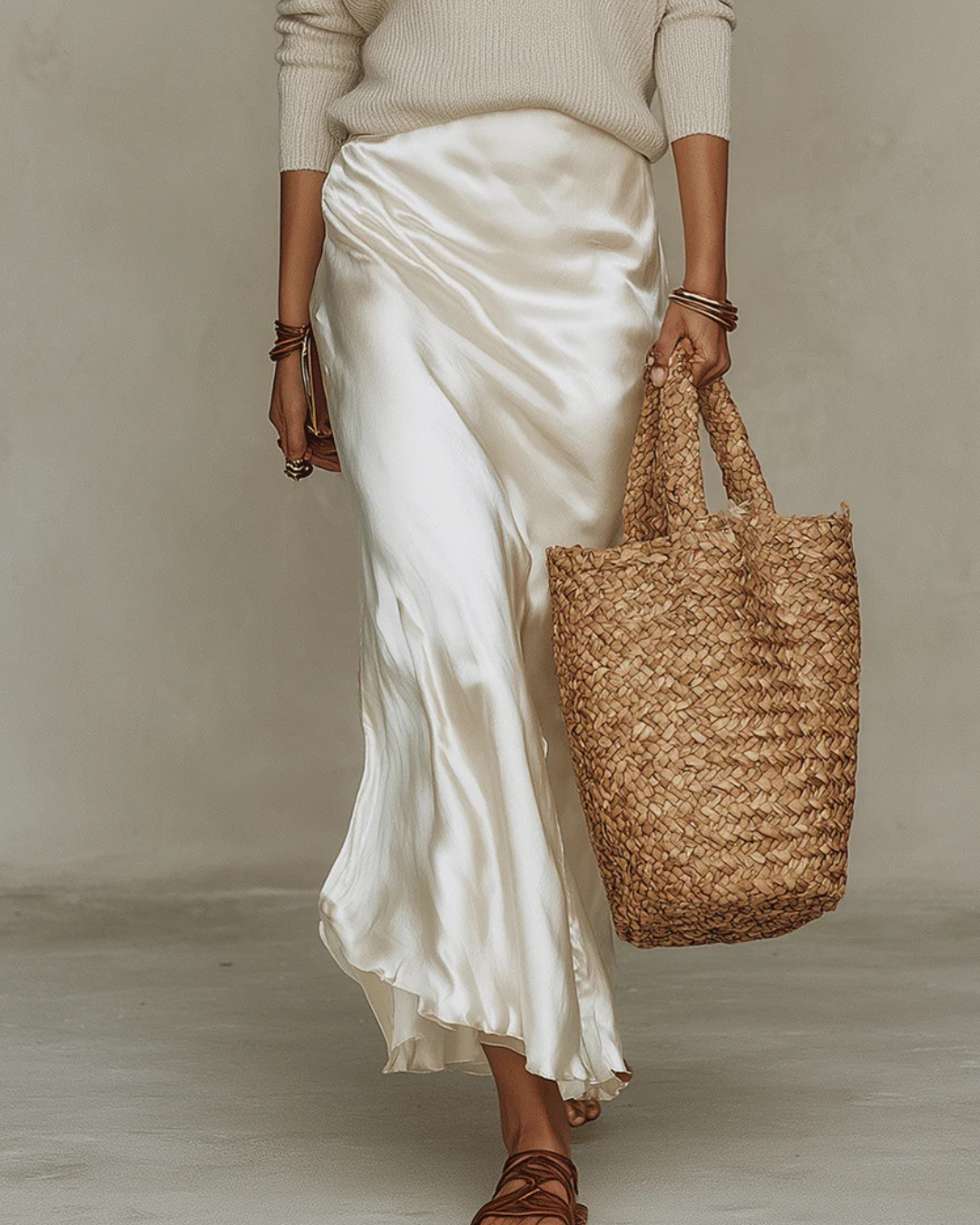 Elena | Midi Dress in Satin