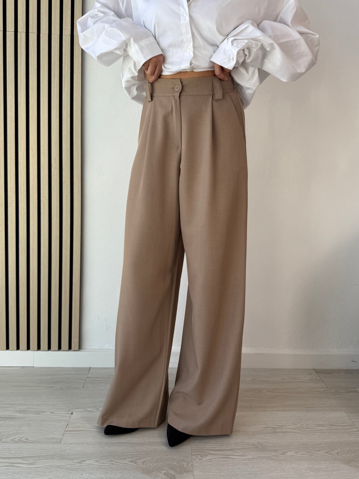 Palazzo trousers with pleats