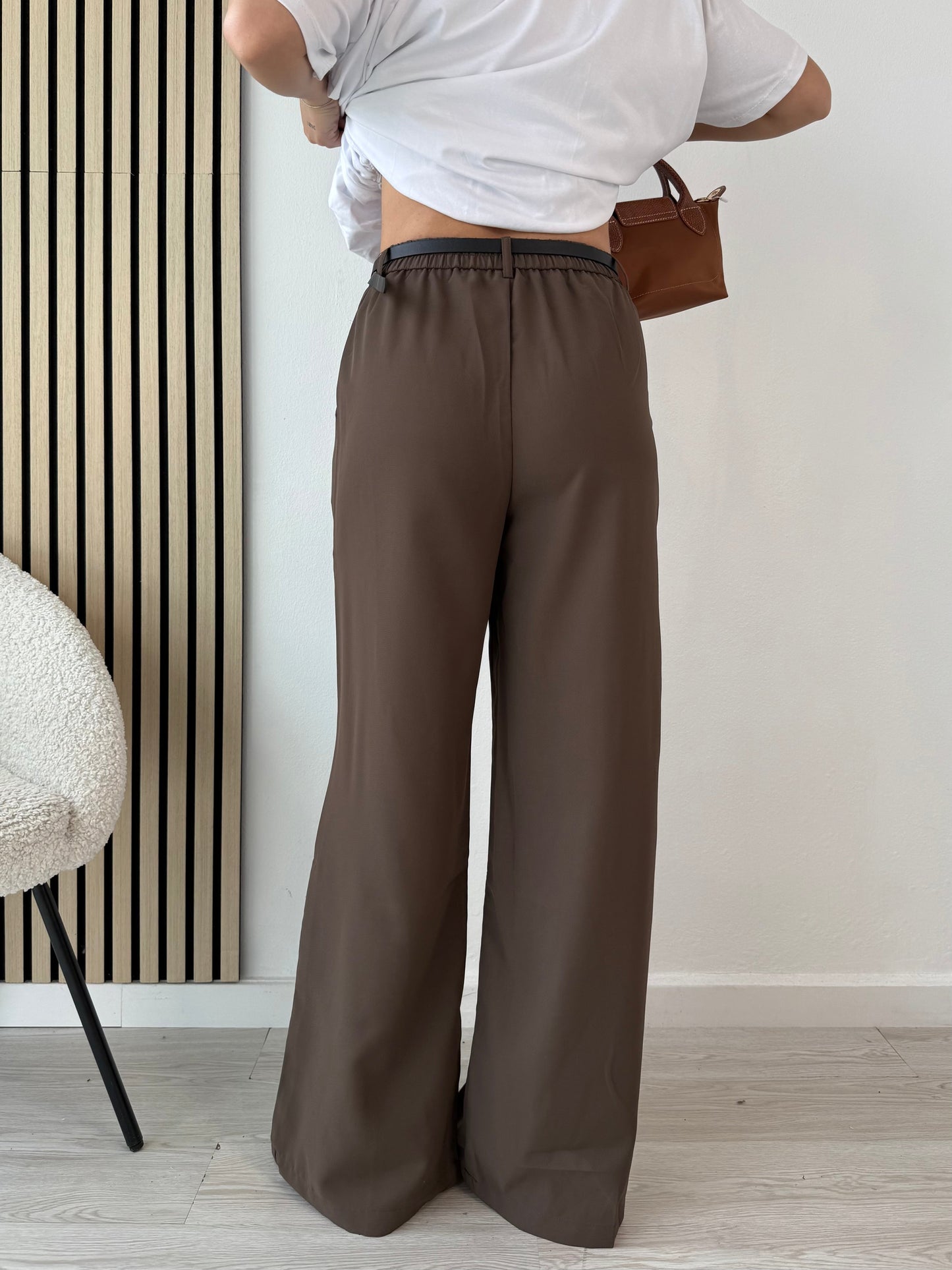 Palazzo trousers with belt