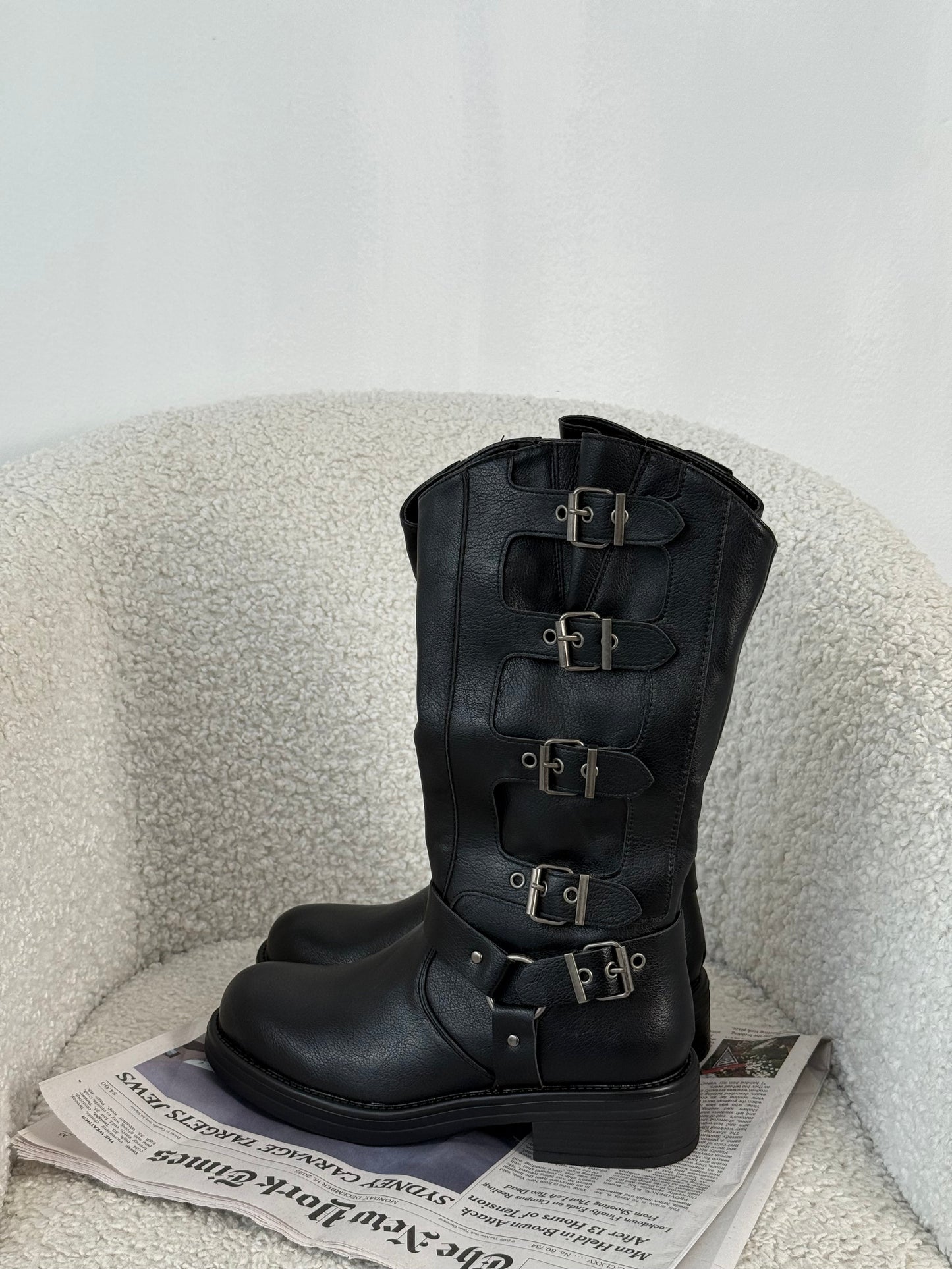 Biker boots in ecopelle