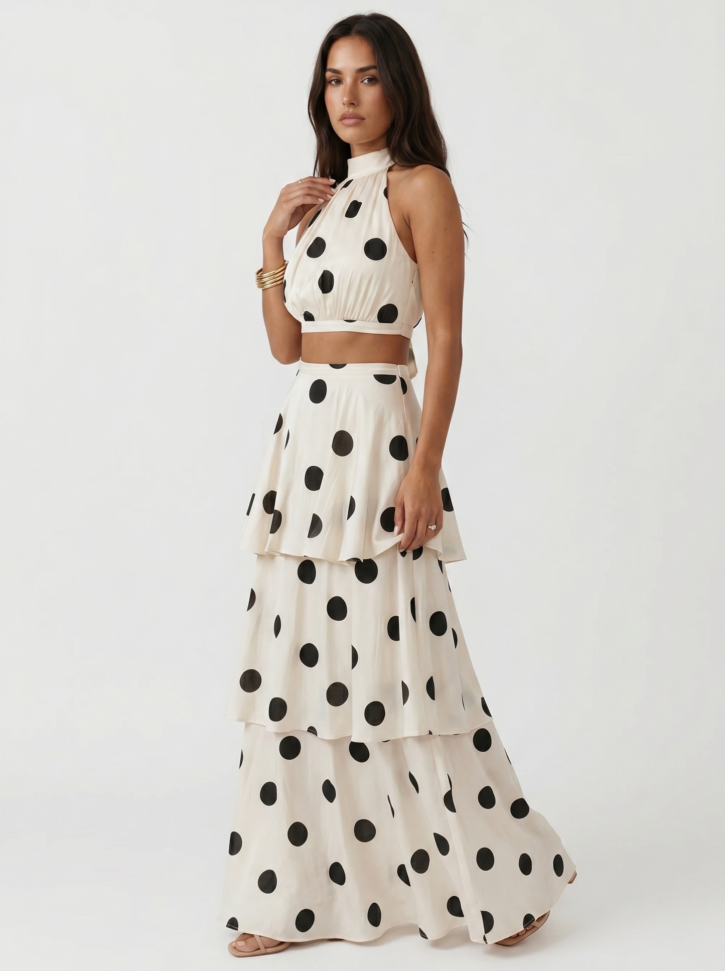 Dalia™ | Coordinato Top e Gonna Lunga a Pois