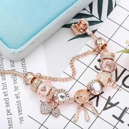 Rose Dream Catcher Bracelet with Sterling Silver Charms Included
