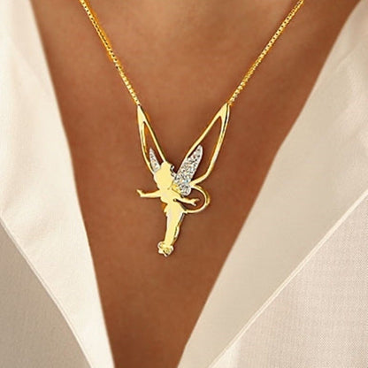 Fairy pendant necklace in gold