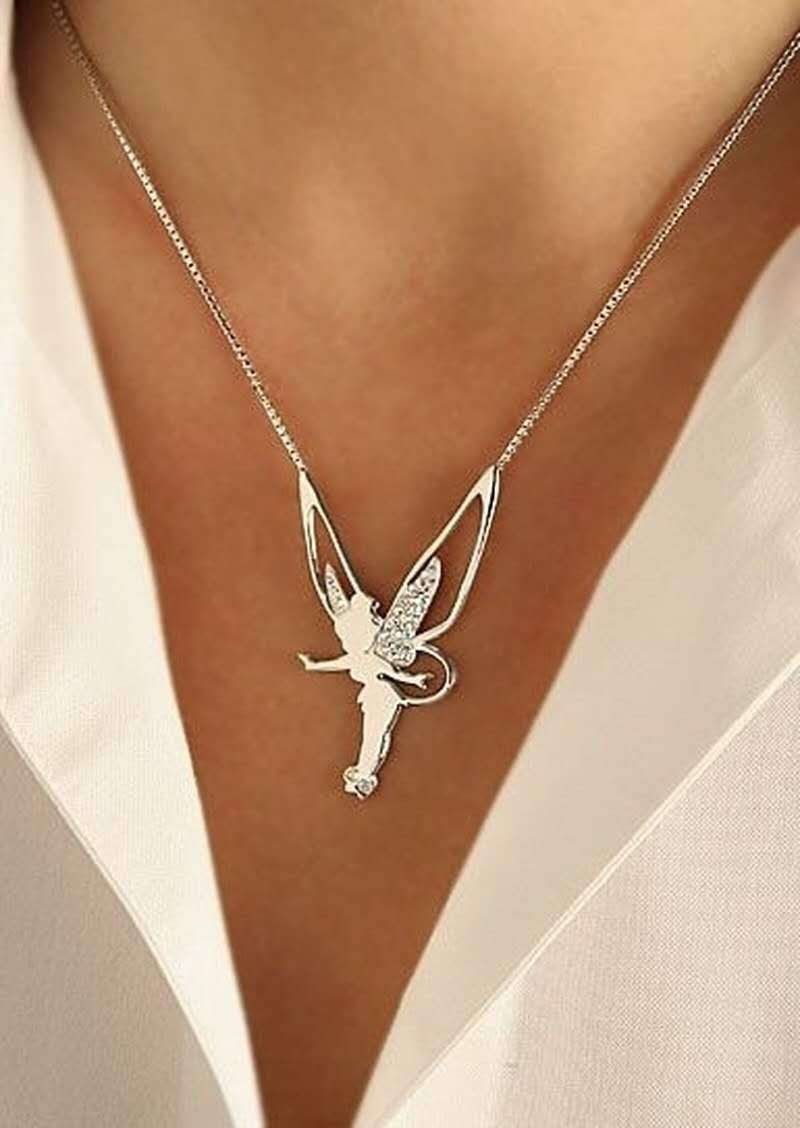 Fairy pendant necklace in gold
