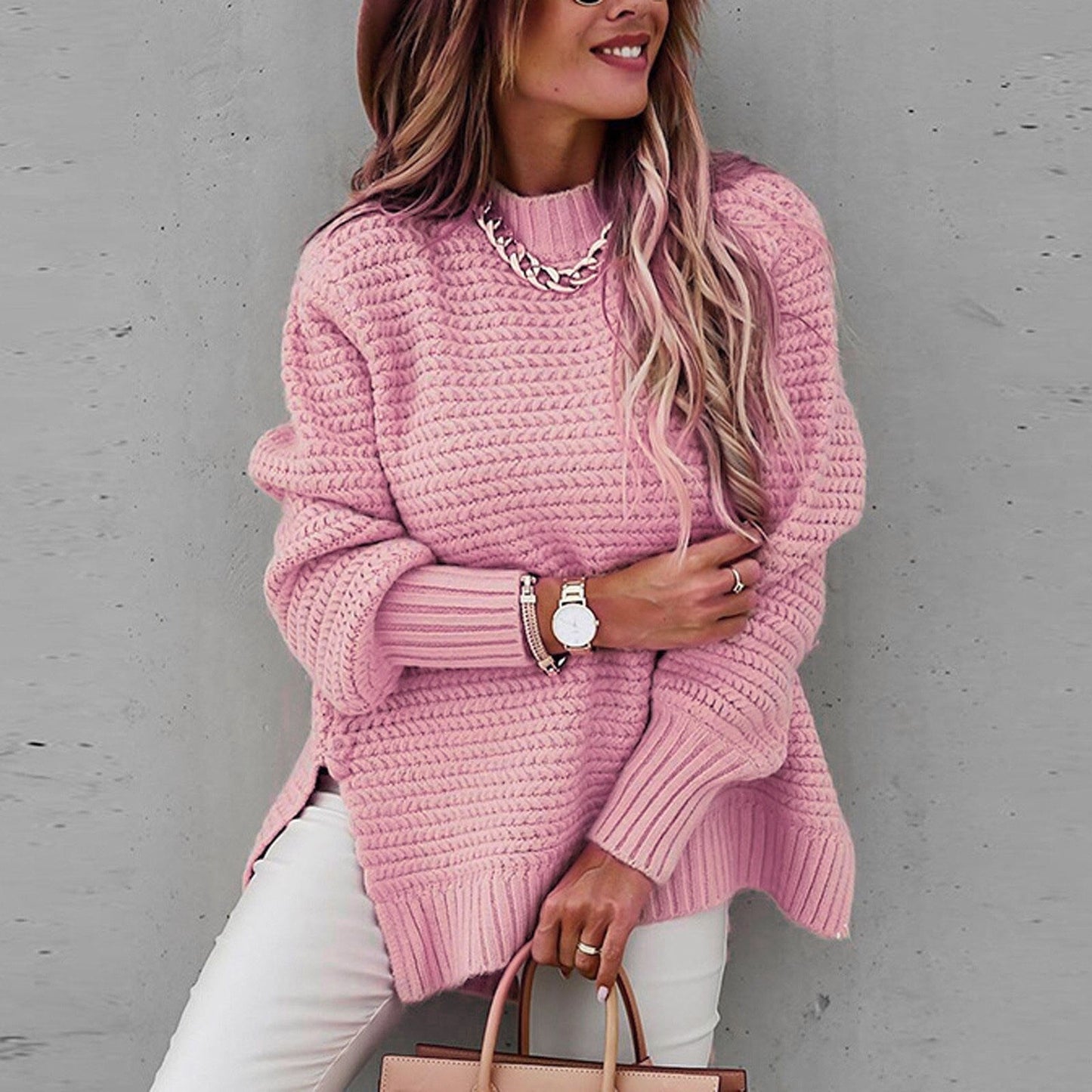Thistle - Maglione Autunnale Lavorato a Maglia con Collo a Metà