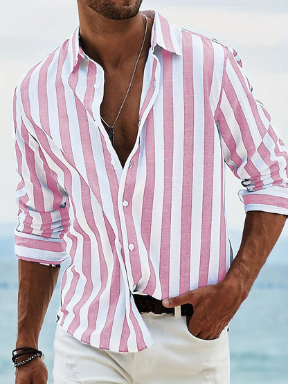 Camicia a Righe Uomo Riviera – Maniche Lunghe Casual Elegante