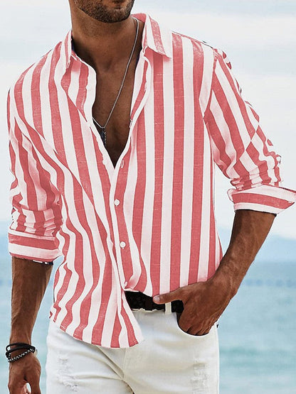 Camicia a Righe Uomo Riviera – Maniche Lunghe Casual Elegante