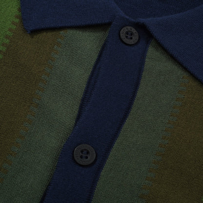 Polo a maglia con strisce sfumate anni '60 da uomo – Camicia a maniche corte con pannello verticale in stile Mod
