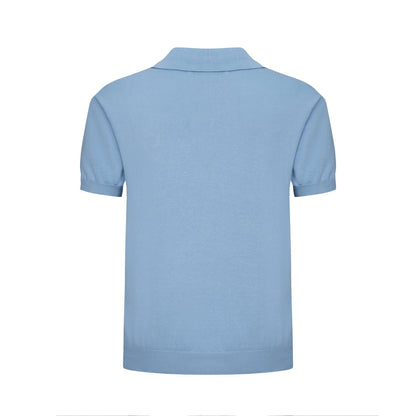 Polo da uomo in maglia a righe mod azzurro cielo – Camicia a maniche corte vintage anni '60