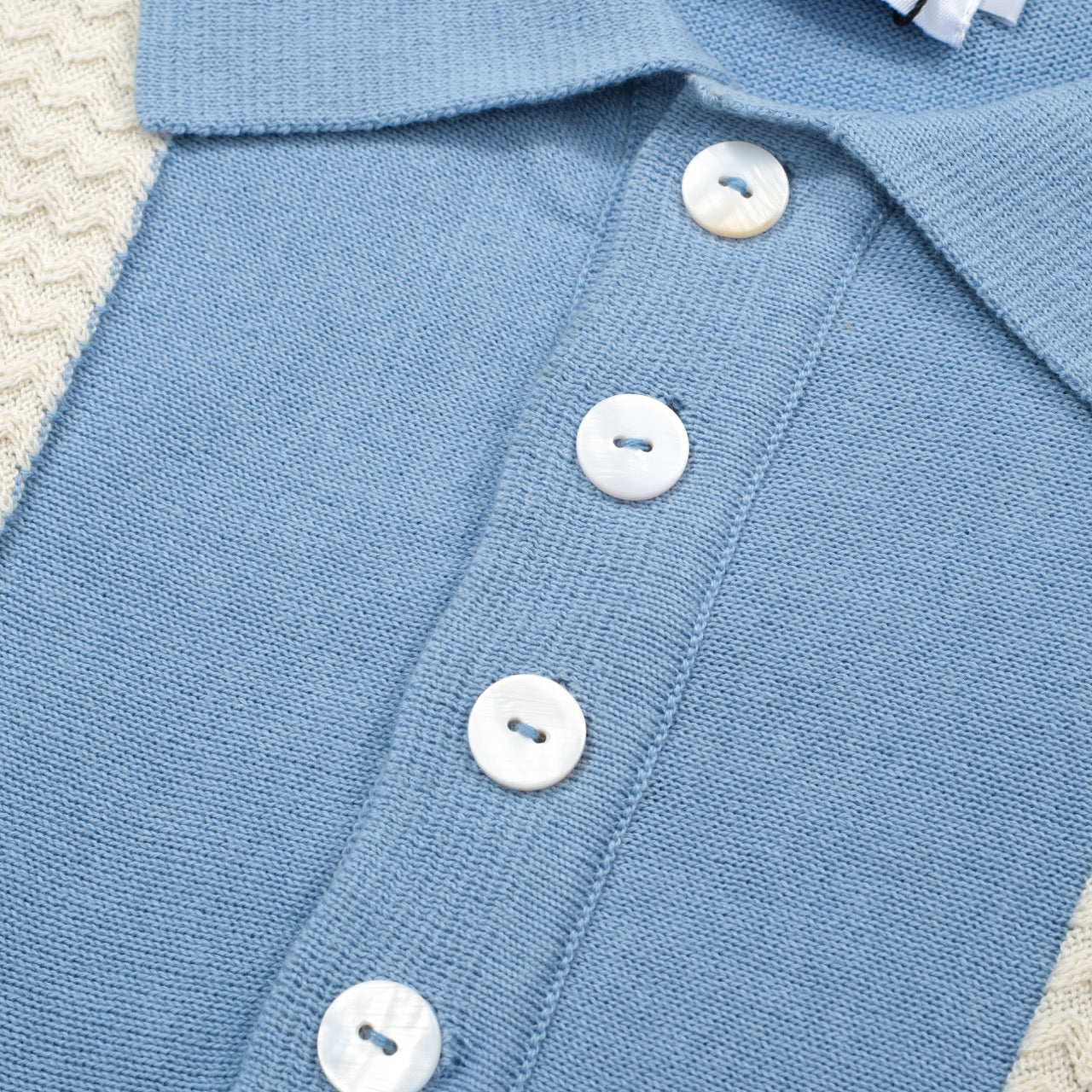 Polo da uomo in maglia a righe mod azzurro cielo – Camicia a maniche corte vintage anni '60