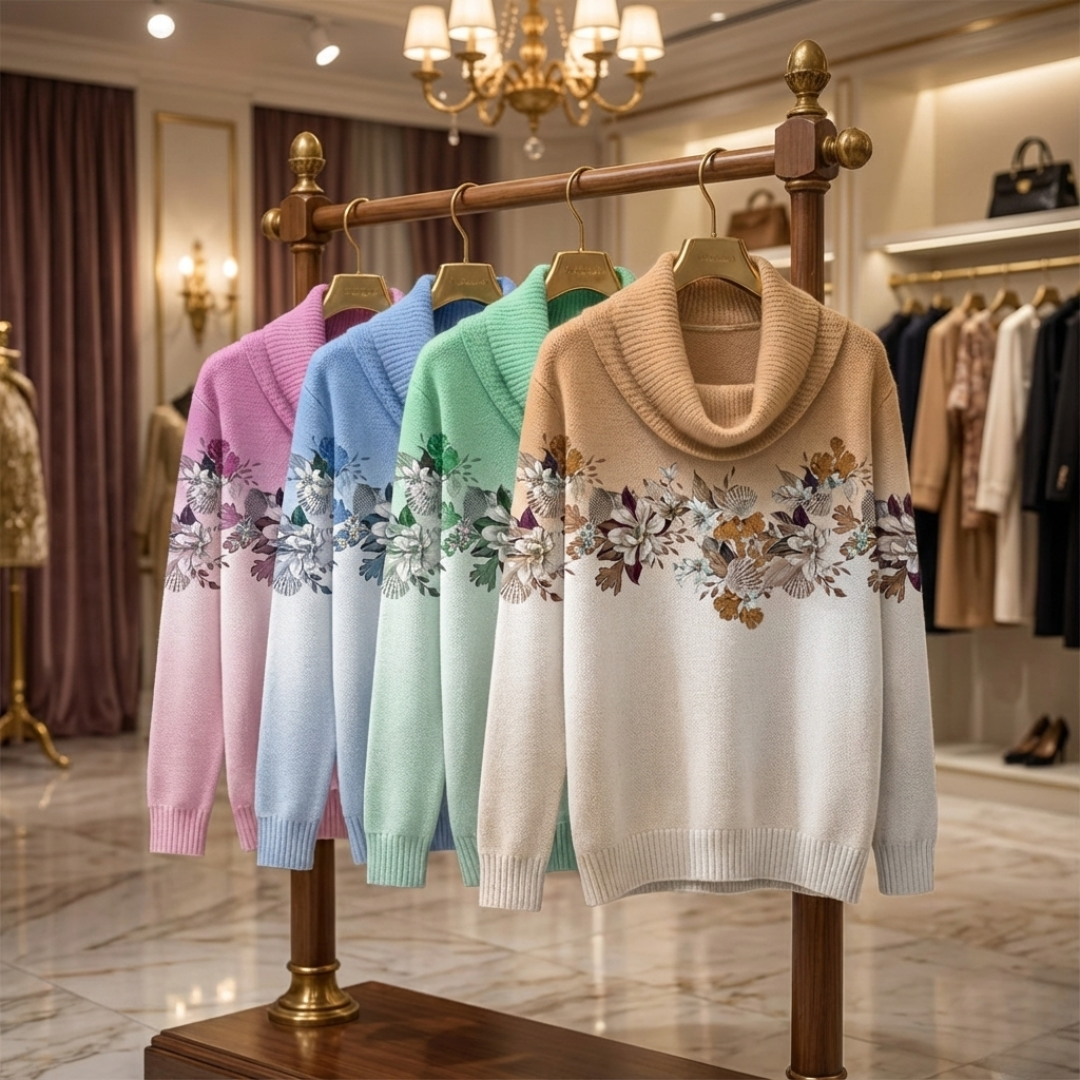 Maglione a Collo Alto Floreale Alora