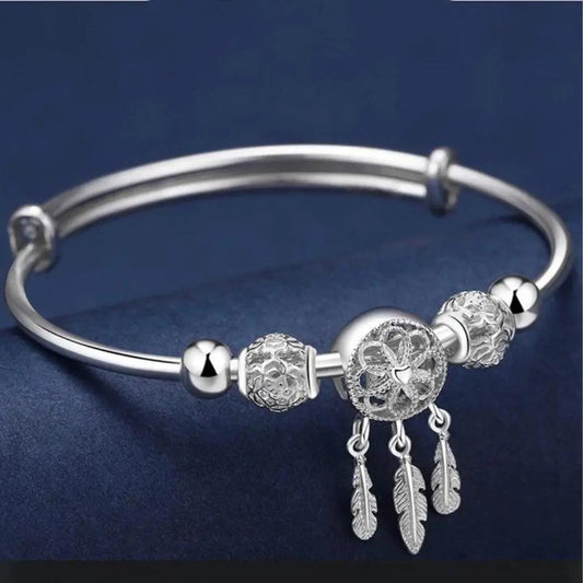 Silver Rigid Dreamcatcher Bangle