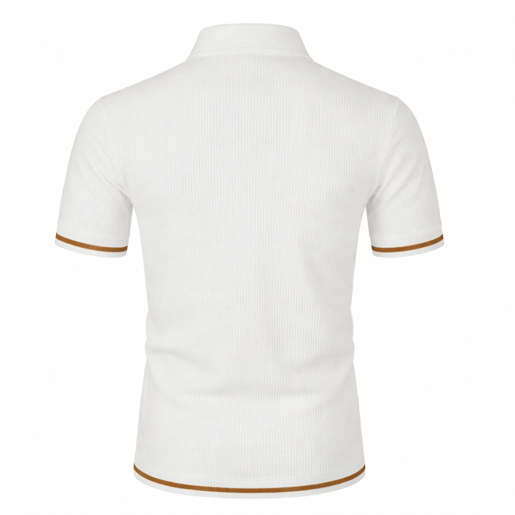 LuKa - Men's Knitted Textured Polo Shirt with Contrast Trims