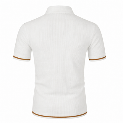 LuKa - Men's Knitted Textured Polo Shirt with Contrast Trims