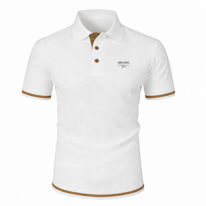 LuKa - Men's Knitted Textured Polo Shirt with Contrast Trims