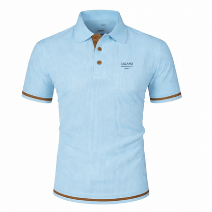 LuKa - Men's Knitted Textured Polo Shirt with Contrast Trims