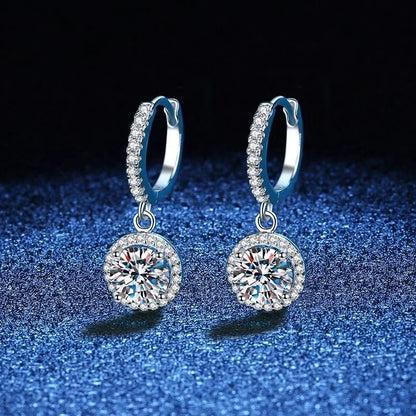 Orecchini in Argento Sterling con Moissanite da 1 carato