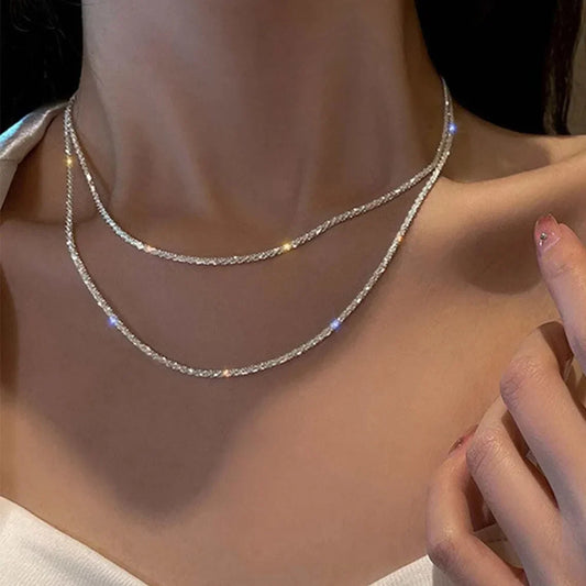 Collana a Doppio Strato con Cristalli