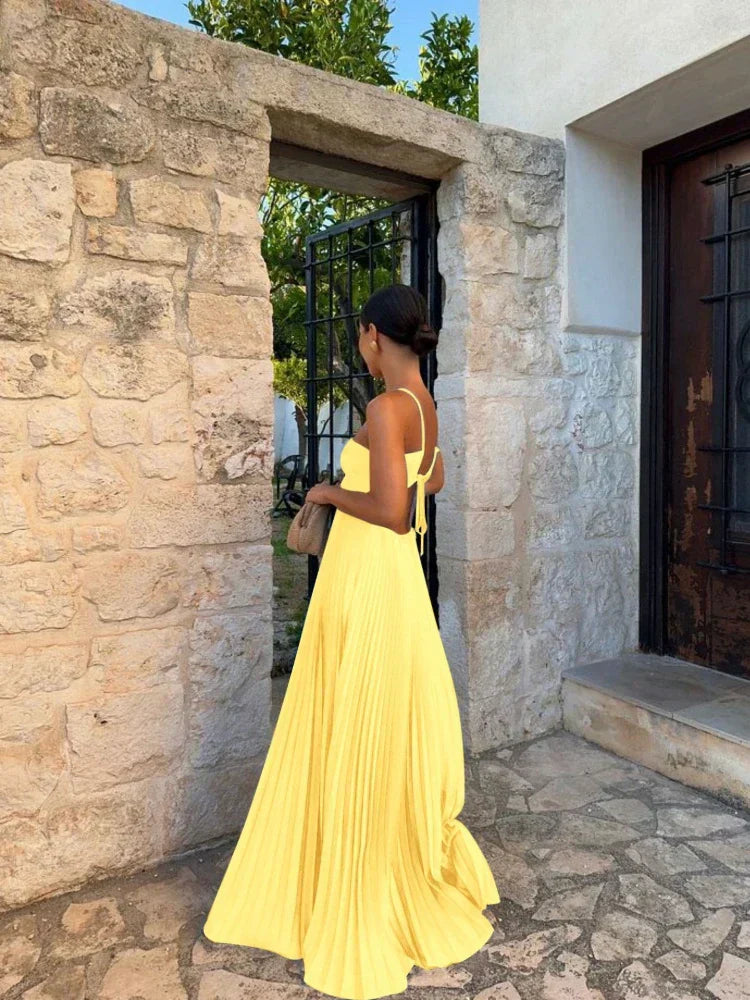 Ayelet - Abito Lungo a Pieghe, Versatile ed Elegante