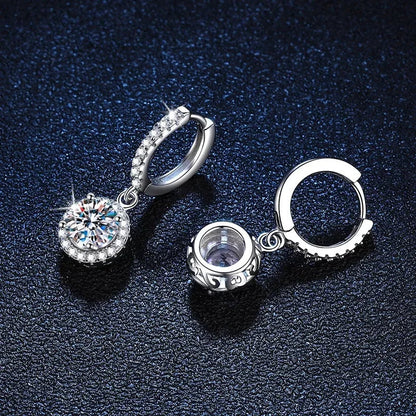 Orecchini in Argento Sterling con Moissanite da 1 carato