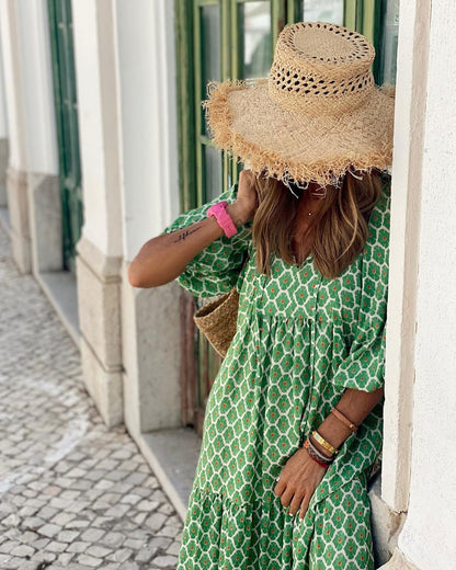 Isabel™ | Abito Lungo Boho a Fantasia – Fresco ed Elegante
