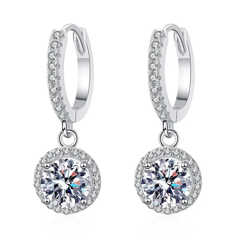 Orecchini in Argento Sterling con Moissanite da 1 carato