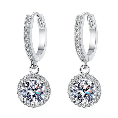 Orecchini in Argento Sterling con Moissanite da 1 carato