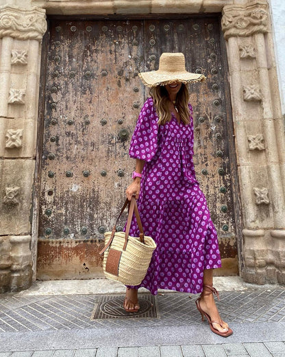 Isabel™ | Abito Lungo Boho a Fantasia – Fresco ed Elegante
