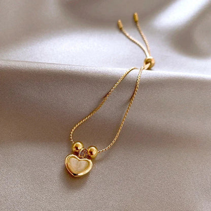 Gold Plated Peach Opal Heart Bracelet