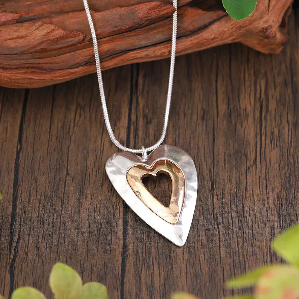 Collana Vintage Cuore Prezioso in Argento e Oro
