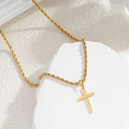 Collana a croce unisex in oro