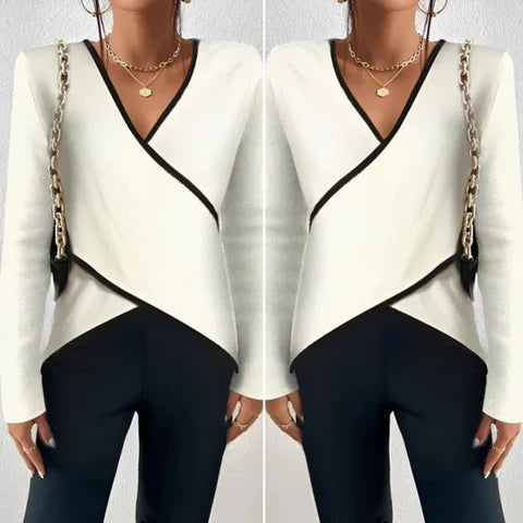 Freydis - Maglietta femminile a maniche lunghe con scollo a V