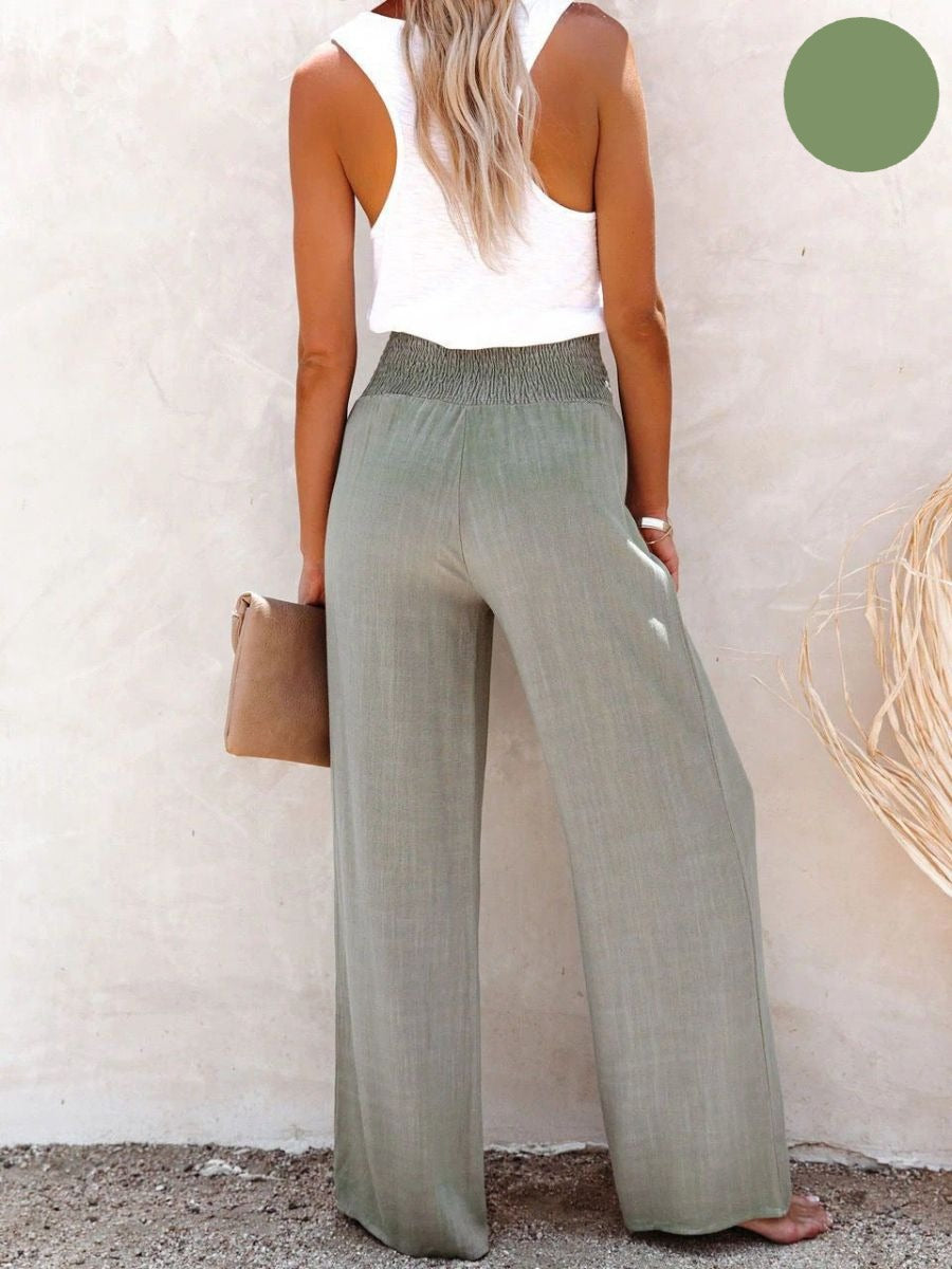 Sophia – Pantaloni a vita alta Cotone &amp; Lino