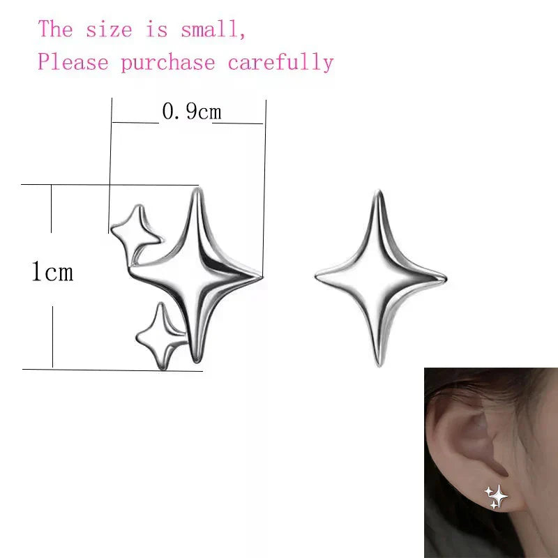 Orecchini a catena con stelle in argento sterling