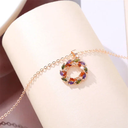Bright Rainbow Pendant Necklace