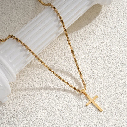 Collana a croce unisex in oro