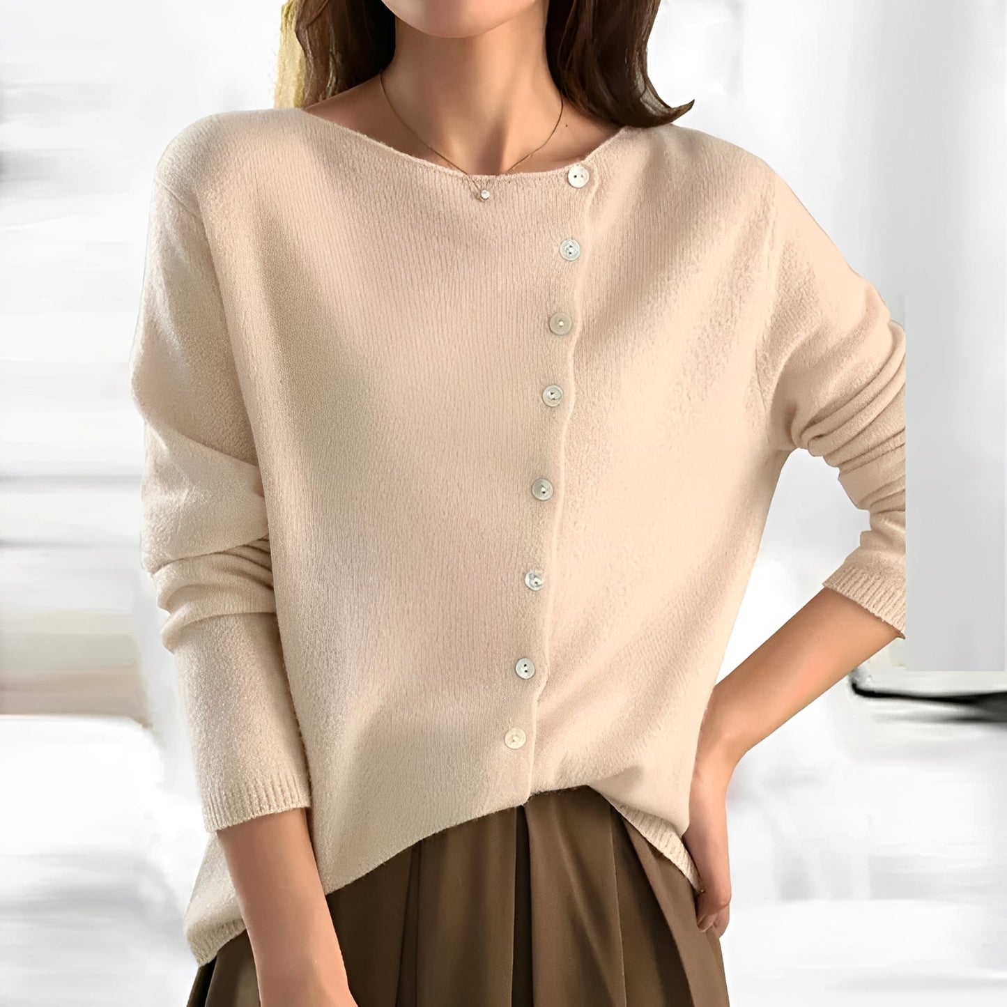 Lorena - Elegante maglione con struttura fine a maglia per le donne