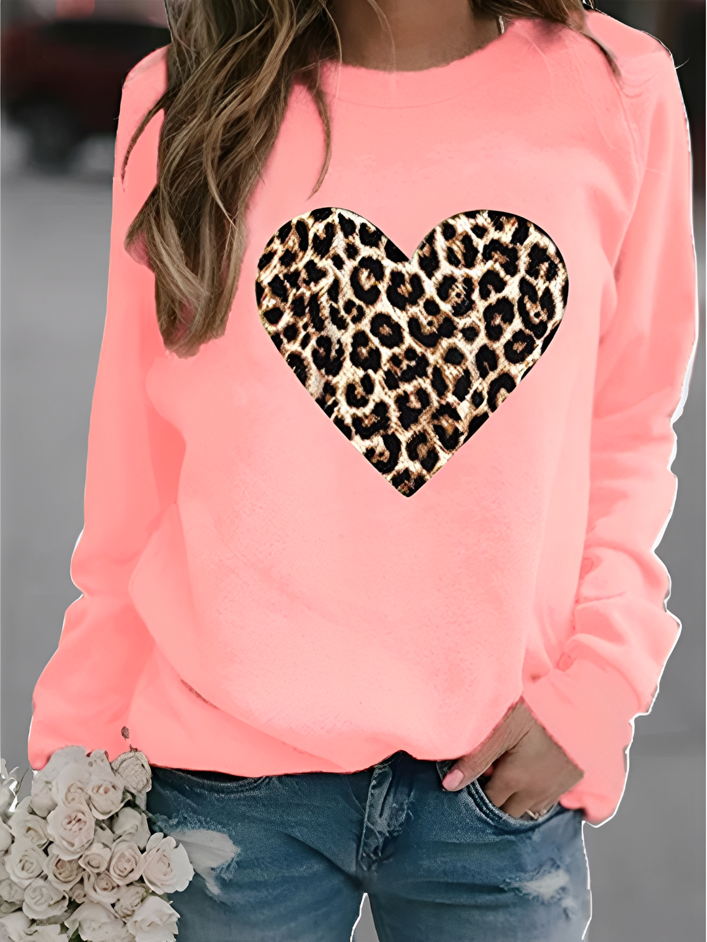 Daniella - Maglione casual con motivo a cuore per donne 