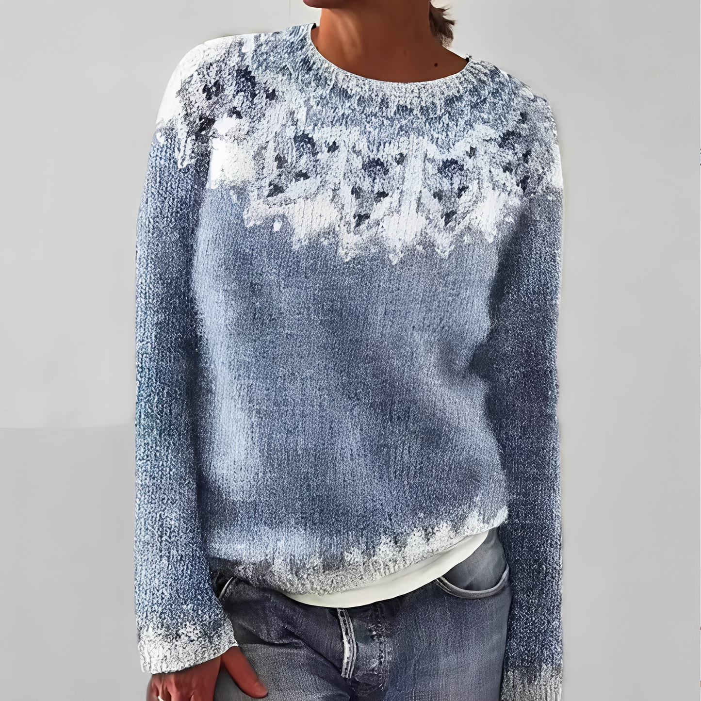 Heather - Classico Maglione a Maglia con Motivo per Donne 