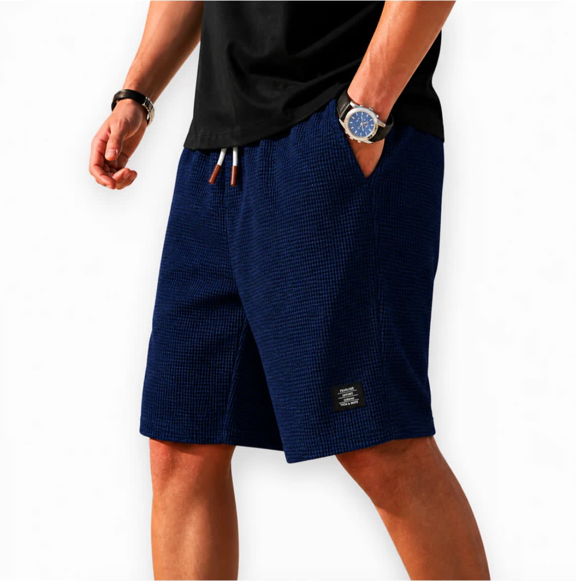 Varel | Bermuda Capri in tessuto waffle