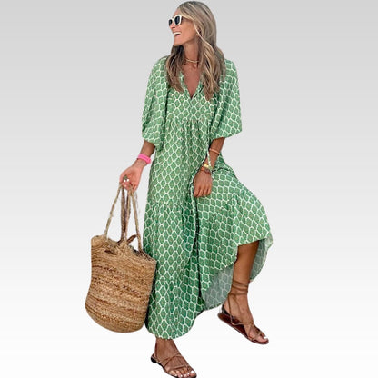 Isabel™ | Abito Lungo Boho a Fantasia – Fresco ed Elegante