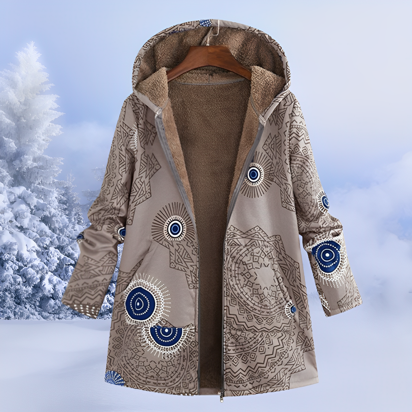 FluffCoat - Cappotto Invernale con Motivi