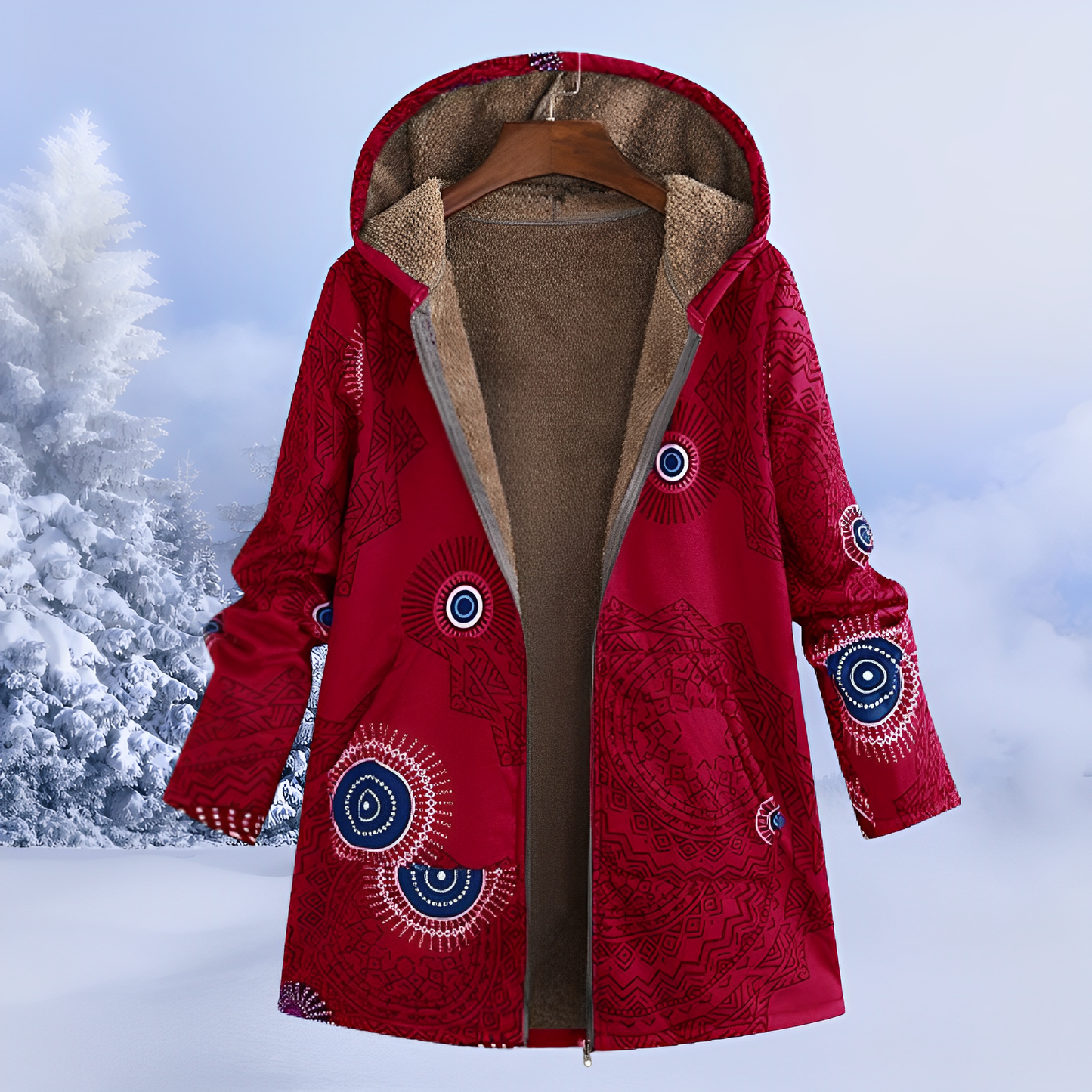 FluffCoat - Cappotto Invernale con Motivi