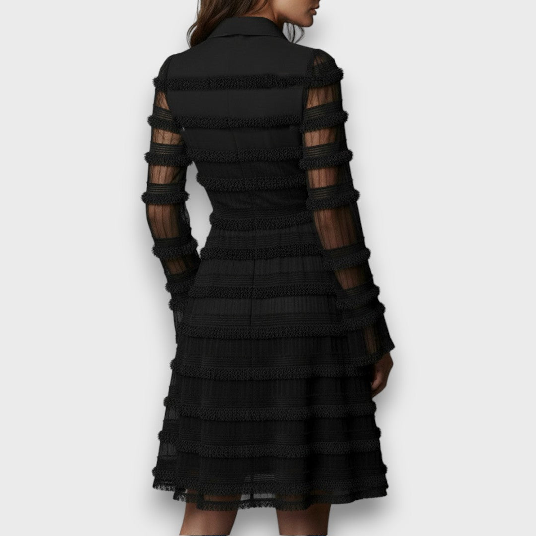 Parisa – Sheer Fringed Midi Dress