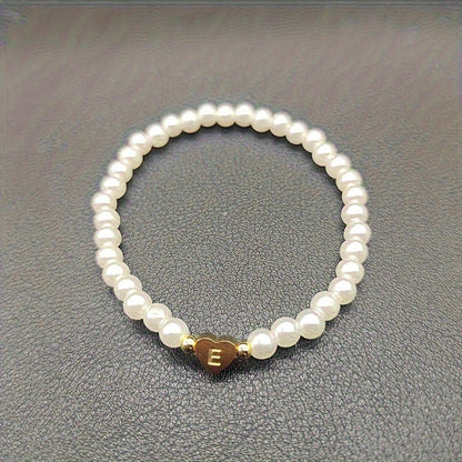 Chic Heart Initial Bracelet (A–Z)