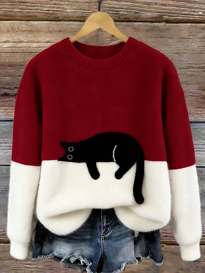 Luna | Felpa Donna con Grafica di Gatto